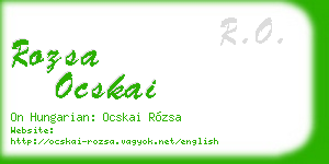 rozsa ocskai business card